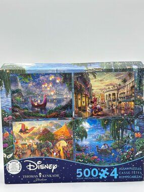Disney Thomas Kinkade 500 Piece Puzzle 4 PCK Ceaco Dreams Collection Fantasy New